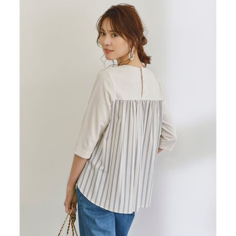 WEB限定カラー有】コットンポンチジャージー バックデザイン 