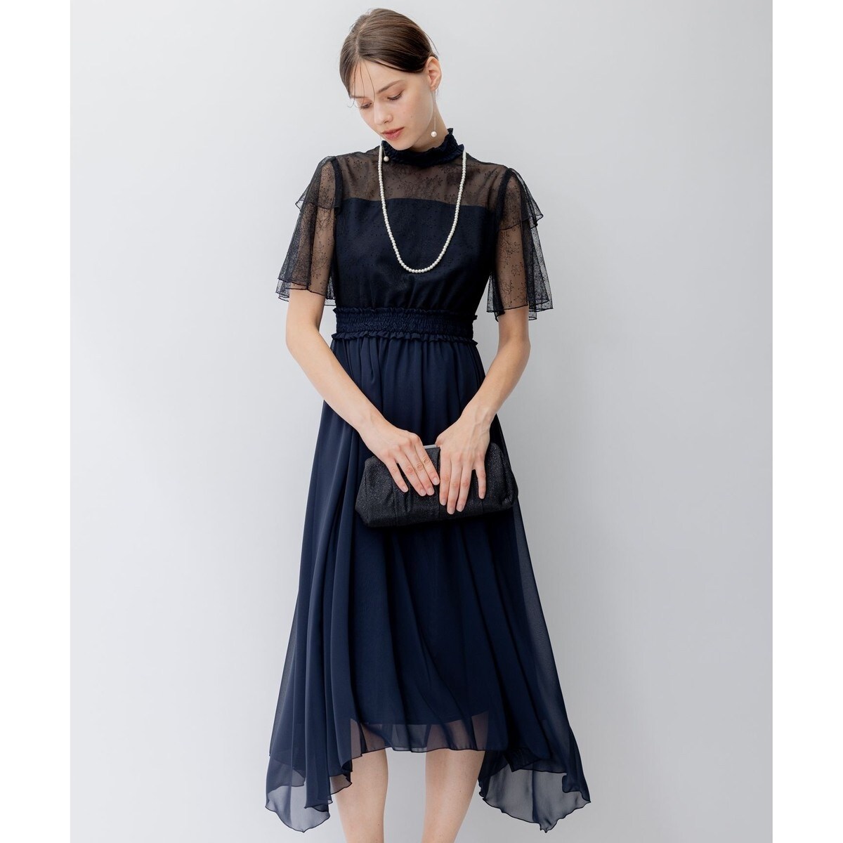 APPLAUDIR】レース 切替 シフォン ドレス | 23区(23KU) | マルイウェブ
