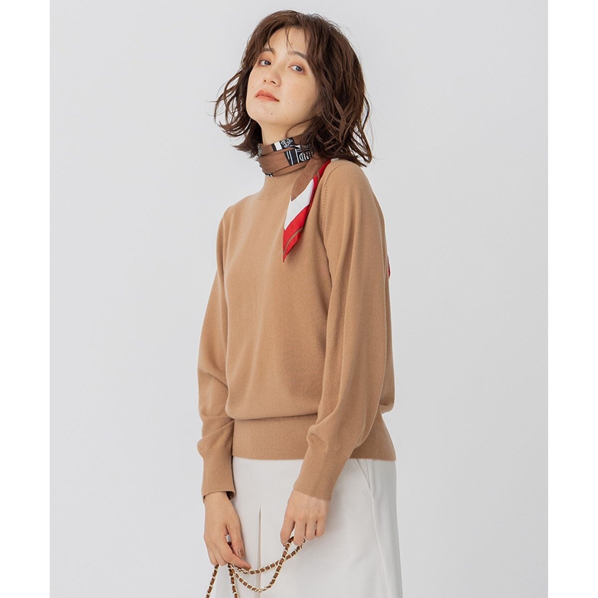 ★23区★美品★ 【洗える】セミウーステッドウール パフスリーブ ニット ピンク 洗える】セミウーステッドウール パフスリーブ ニット | 23区(23KU