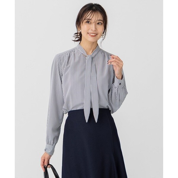 ハウンドトゥースプリント ボウタイ ブラウス | 23区(23KU) | マルイ