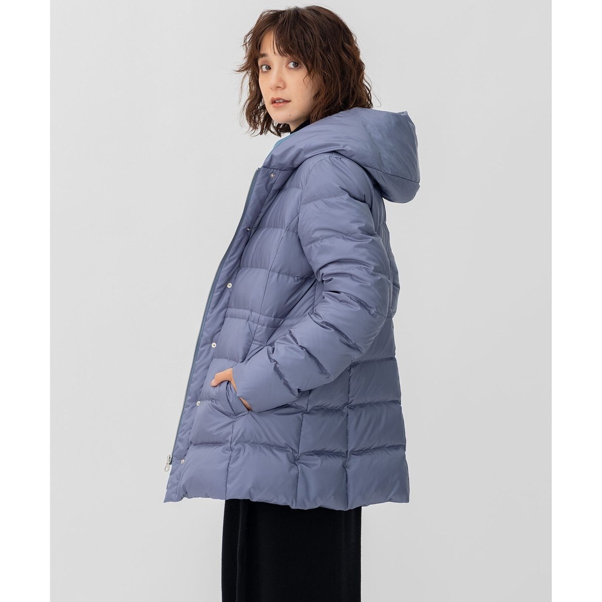 【洗える】シレータフタ ショート ダウンコート 44 大きなサイズ 洗える】シレータフタ ショート ダウンコート オンライン