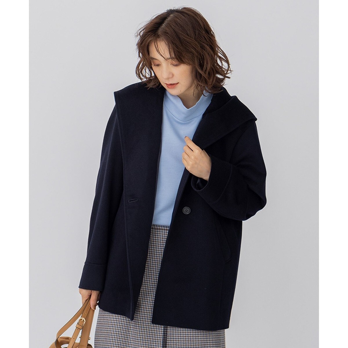 CLASSY.1月号掲載】ウールカシミヤビーバー フード付き ショート