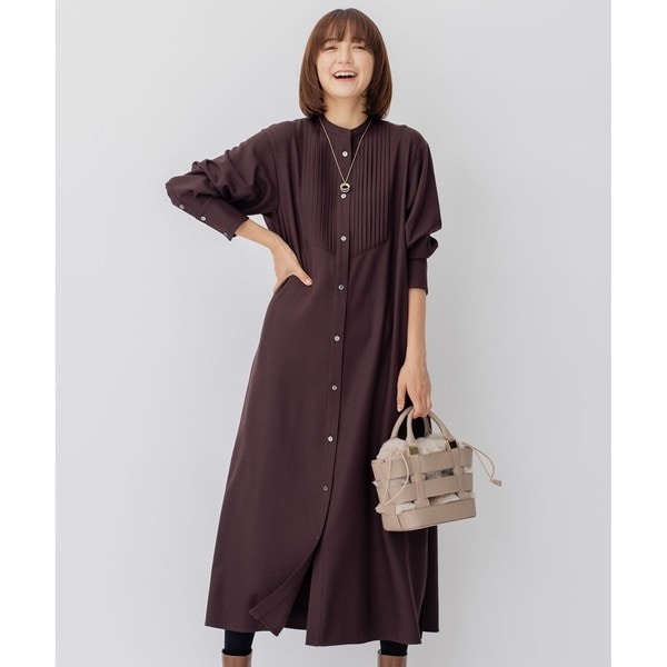 【専用】23区　ウールストレッチツイル ピンタック ワンピース CLASSY.コラボ/洗える】ウールストレッチツイル ピンタック