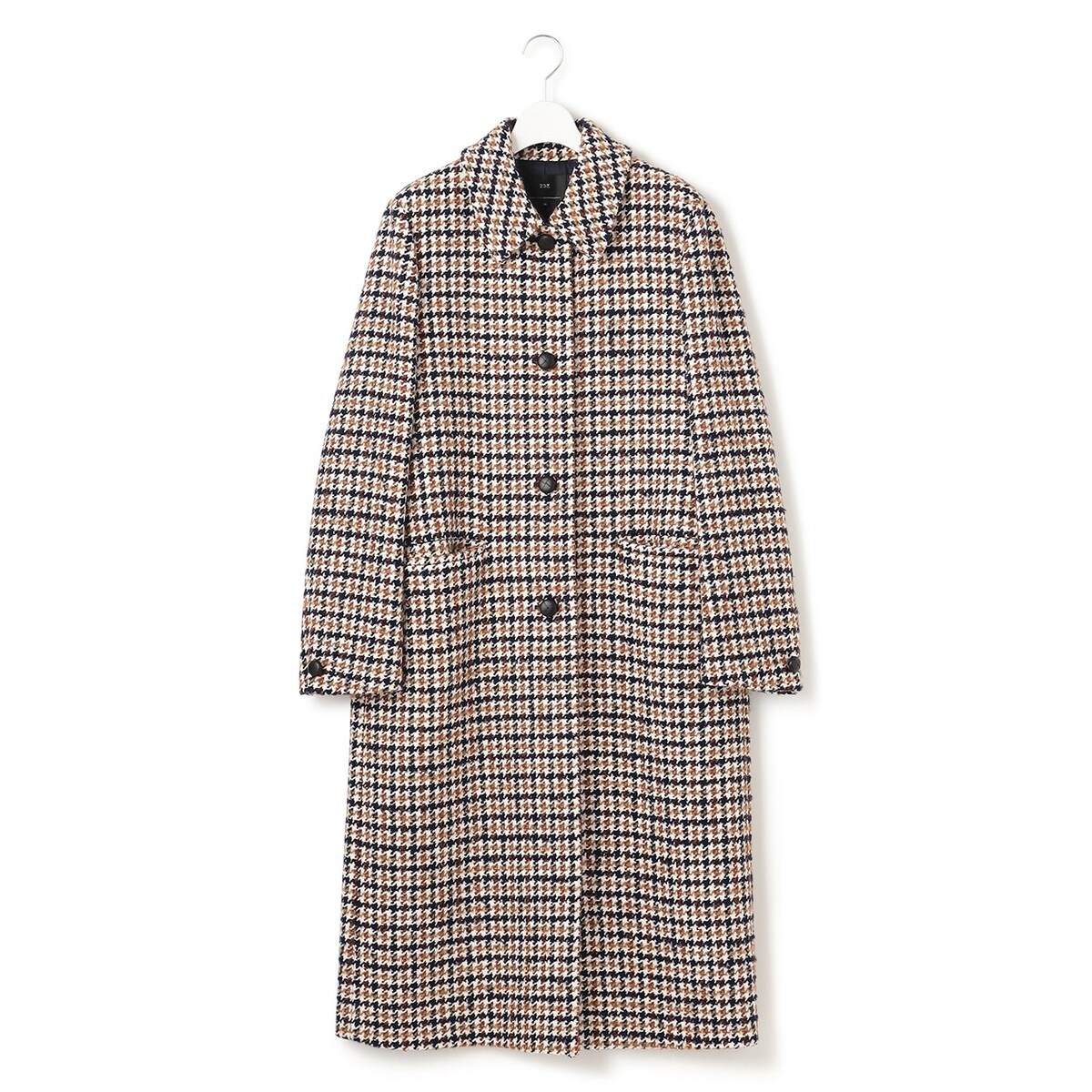 CLASSY.1月号掲載】ループヤーン チェック ツイード ロングコート CLASSY.1月号掲載】ループヤーン チェック ツイード ロング