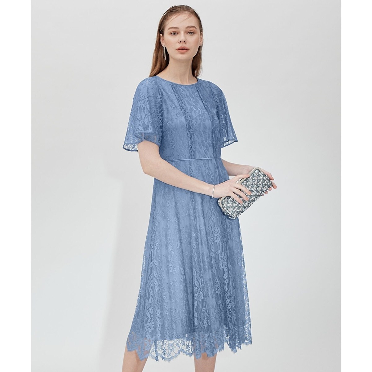 美品 23区 applaudir エアリーレース　ドレスワンピース APPLAUDIR】シャイニーレース ドレス / 23区 | ファッション通販