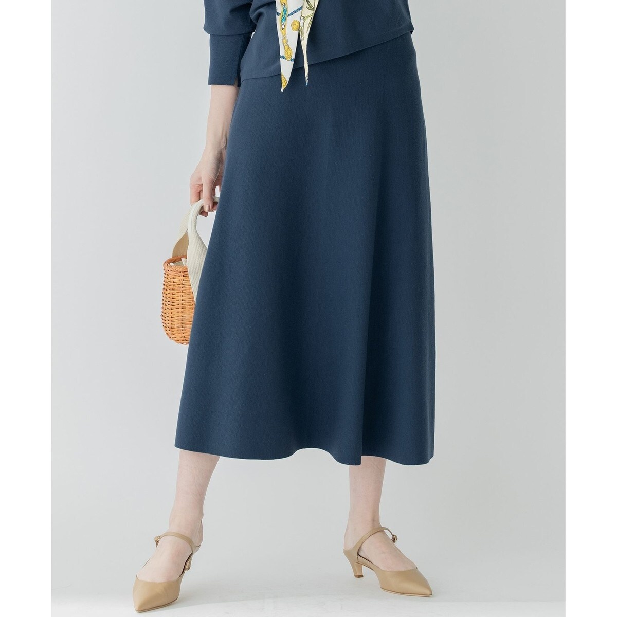 23区【洗える】テンセルストレッチ フレア ニット セール】【洗える】テンセルストレッチ フレア ニット（ニット