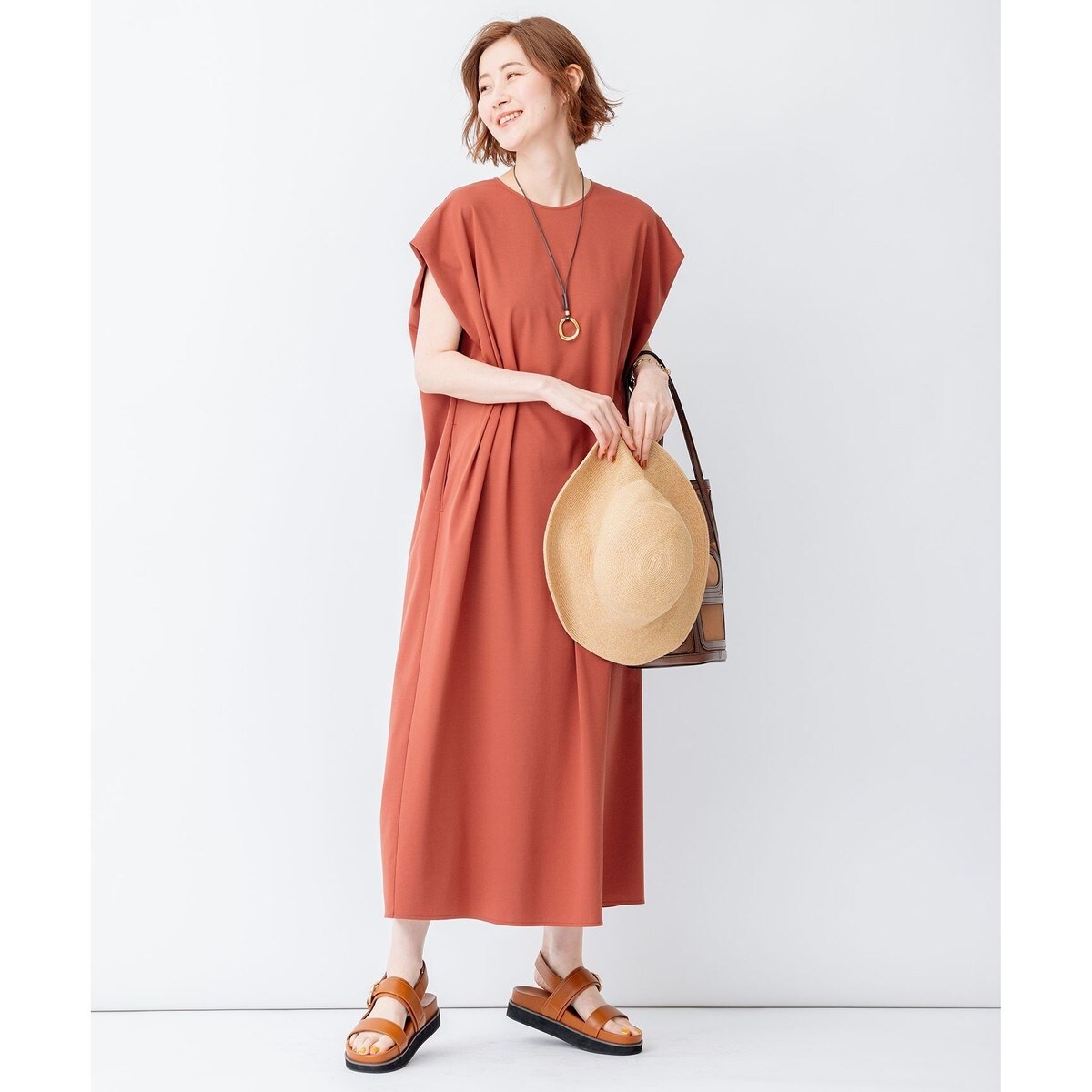 洗える】ライトスムース ロング ワンピース | 23区(23KU
