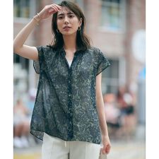 洗える】ボタニカルプリント スキッパー ブラウス | 23区(23KU 