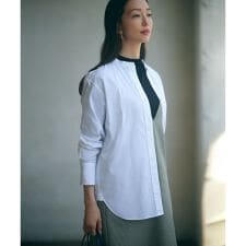 【杏さん着用/洗える】CANCLINI バンドカラー シャツ