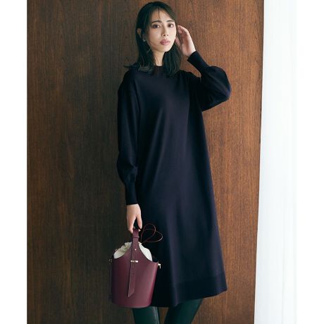 洗える】ヴィスコースストレッチ ストレート ニットワンピース | 23区 