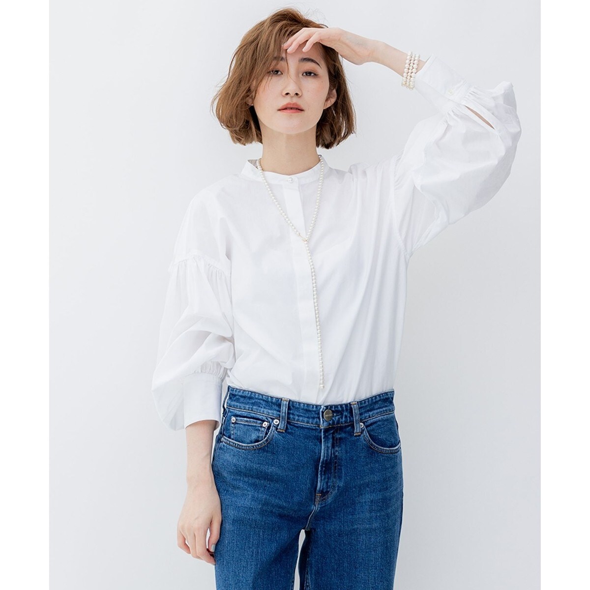 【人気完売品】23区 洗えるCANCLINI ボリュームスリーブ シャツ L♡ 洗える】CANCLINI ボリュームスリーブ シャツ | 23区(23KU