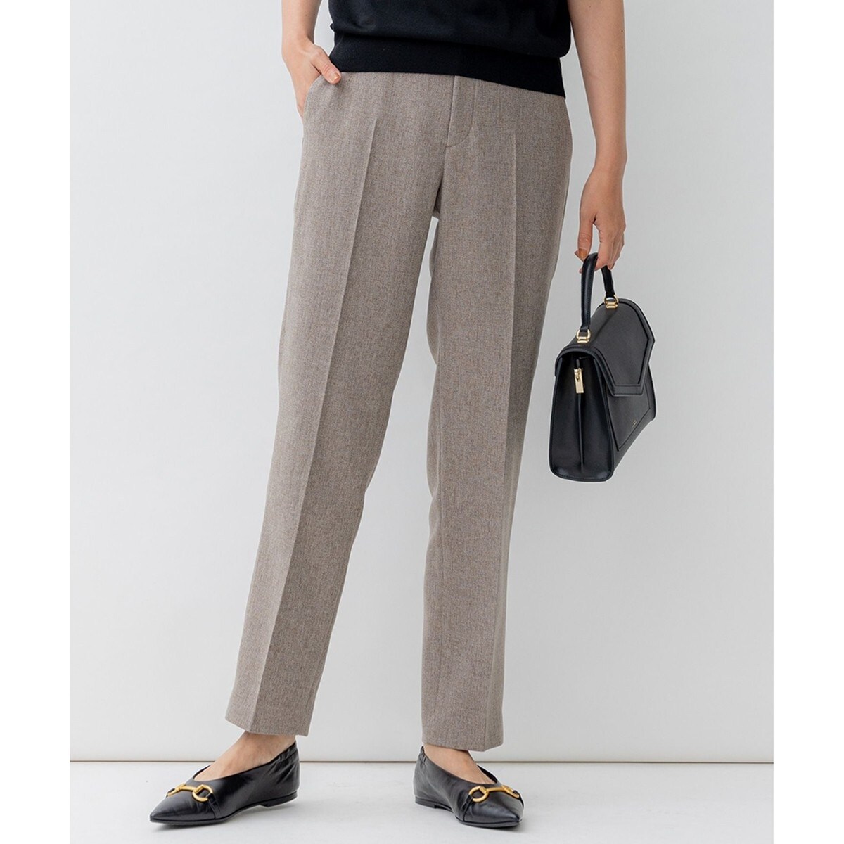 洗える・接触冷感・吸水速乾】ドライリネンストレッチ ワイド パンツ