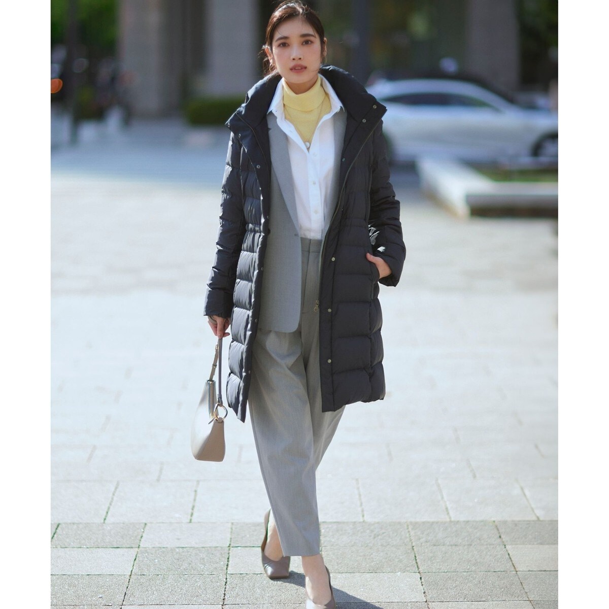 新色追加/洗える/撥水加工】シレータフタ ロング ダウンコート