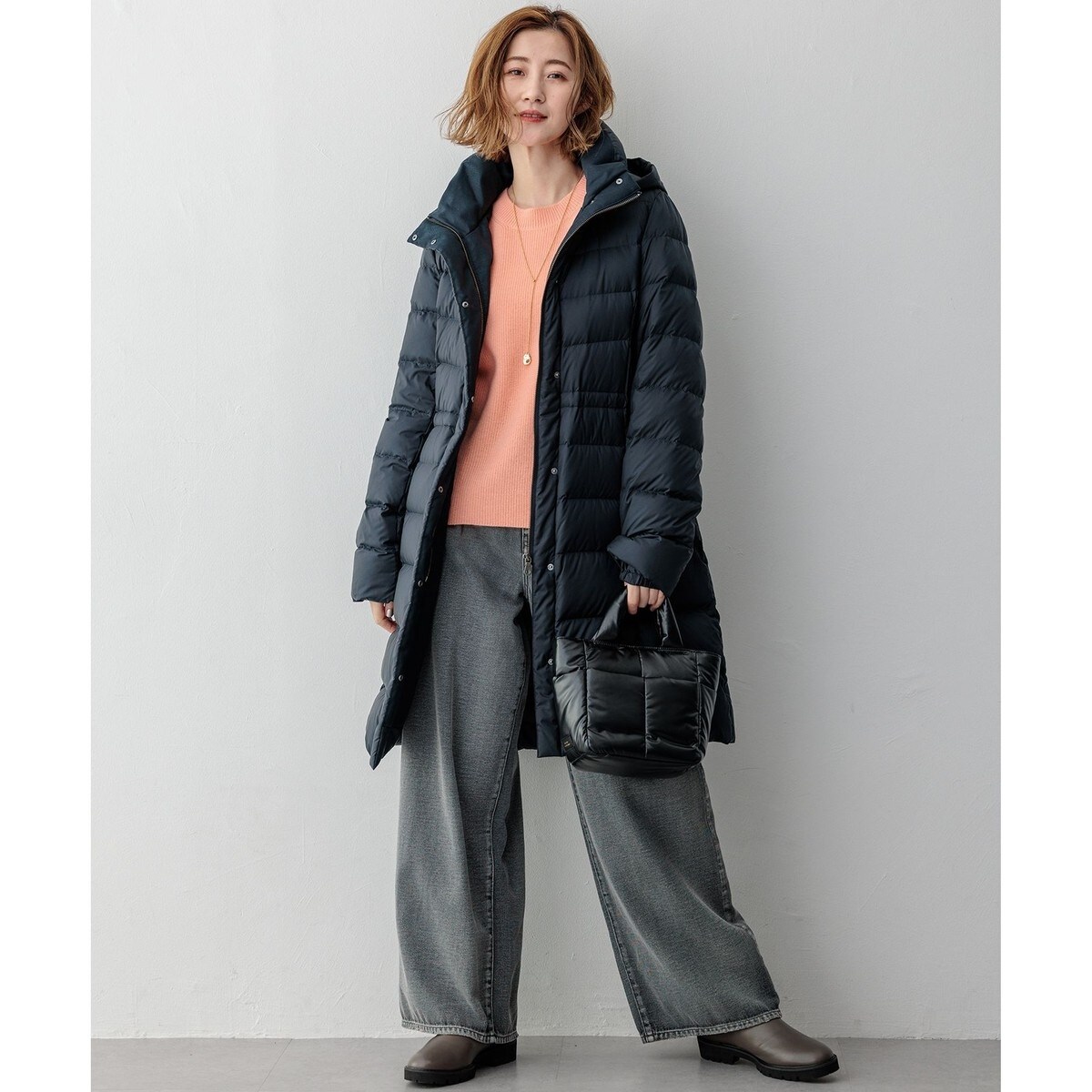 新色追加/洗える/撥水加工】シレータフタ ロング ダウンコート