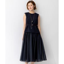 【APPLAUDIR】クリアジョーゼットコンビ ドレス