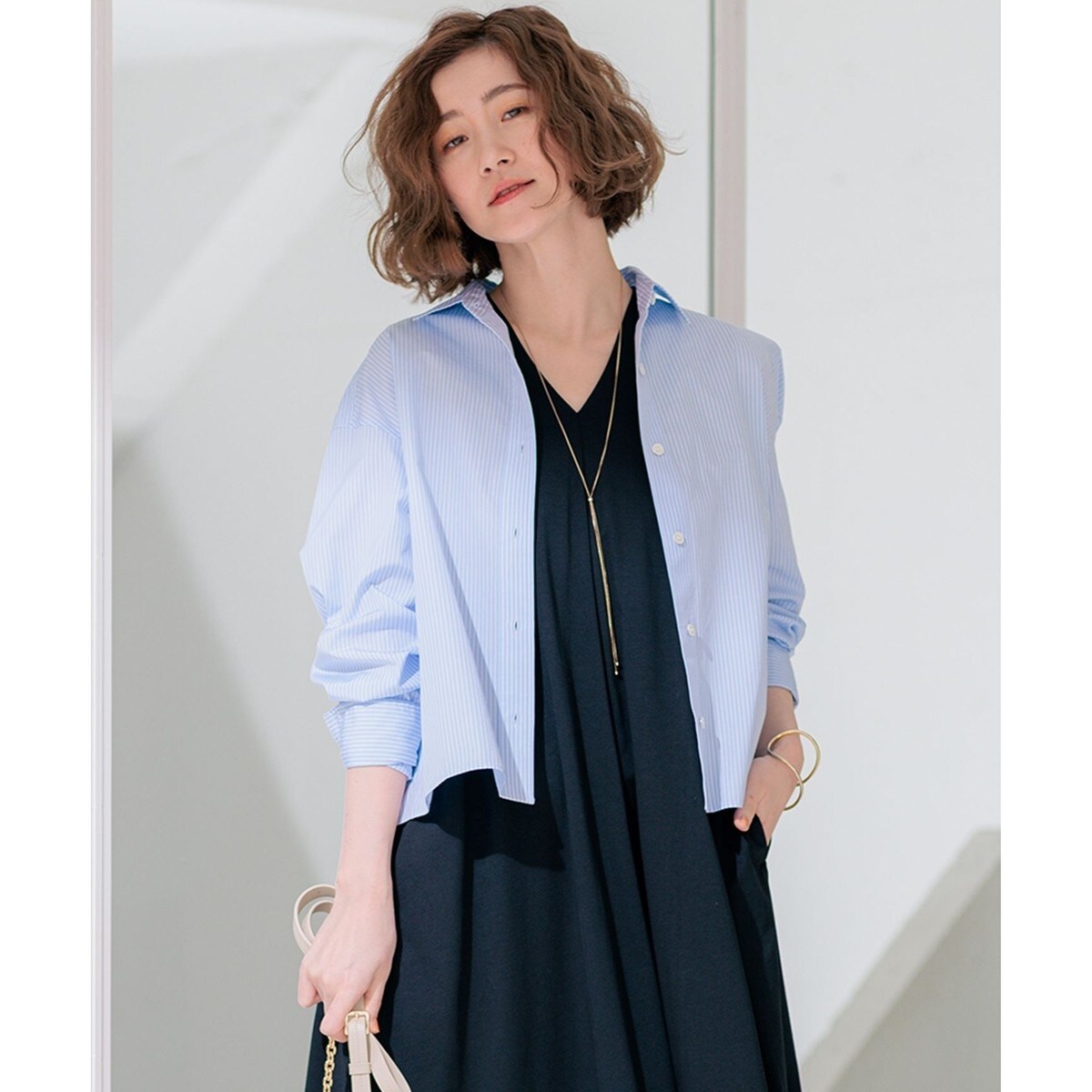Oggi4月号掲載/洗える】CANCLINI クロップド シャツ | 23区(23KU