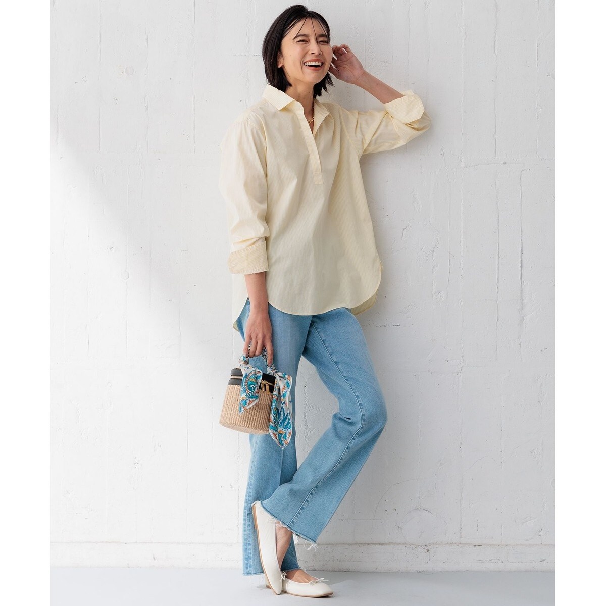 【Oggi4月号掲載/洗える】CANCLINI スキッパー シャツ Oggi4月号掲載/洗える】CANCLINI スキッパー シャツ | 23区(23KU