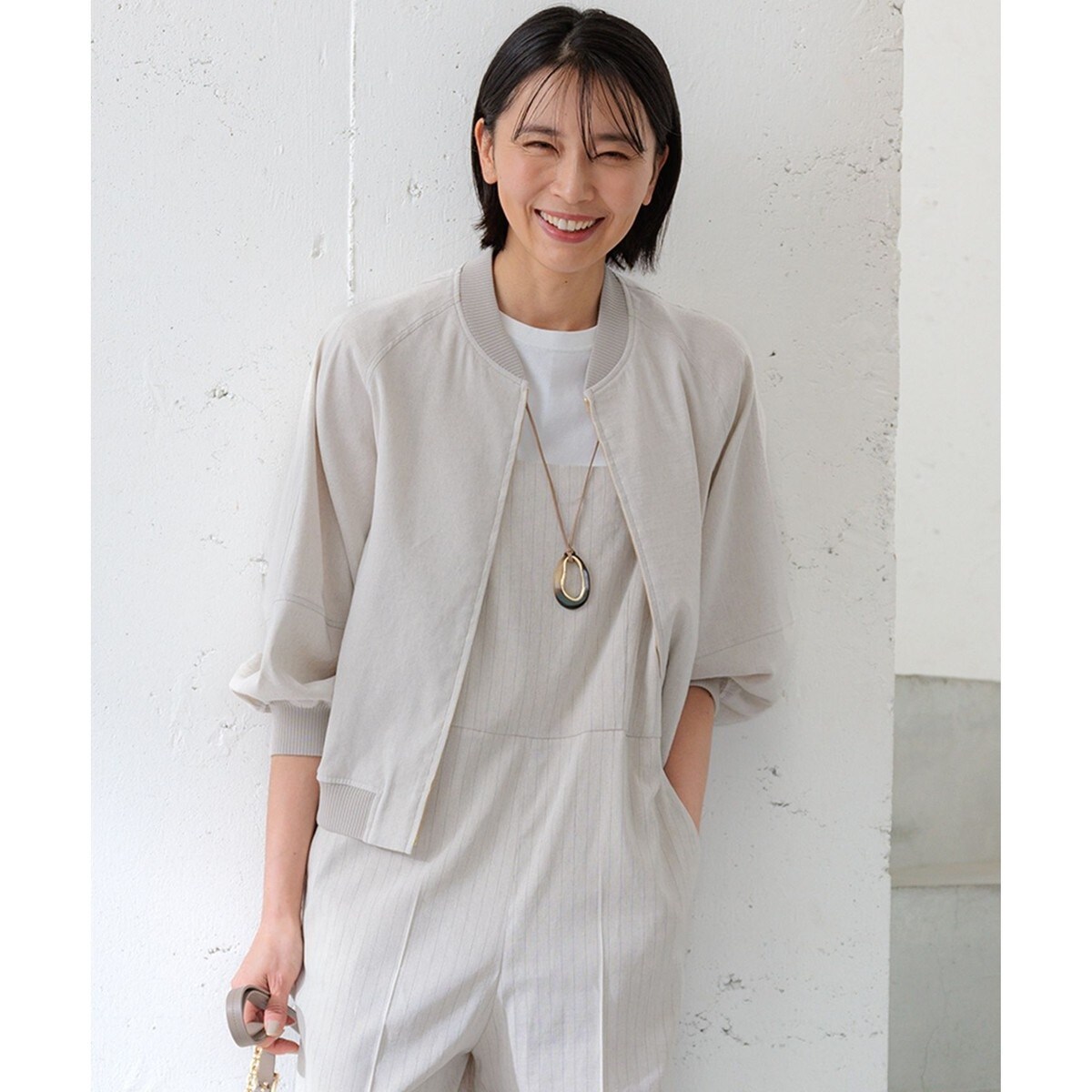 CLASSY.6月号掲載/洗える】リネンレーヨンストレッチ ブルゾン