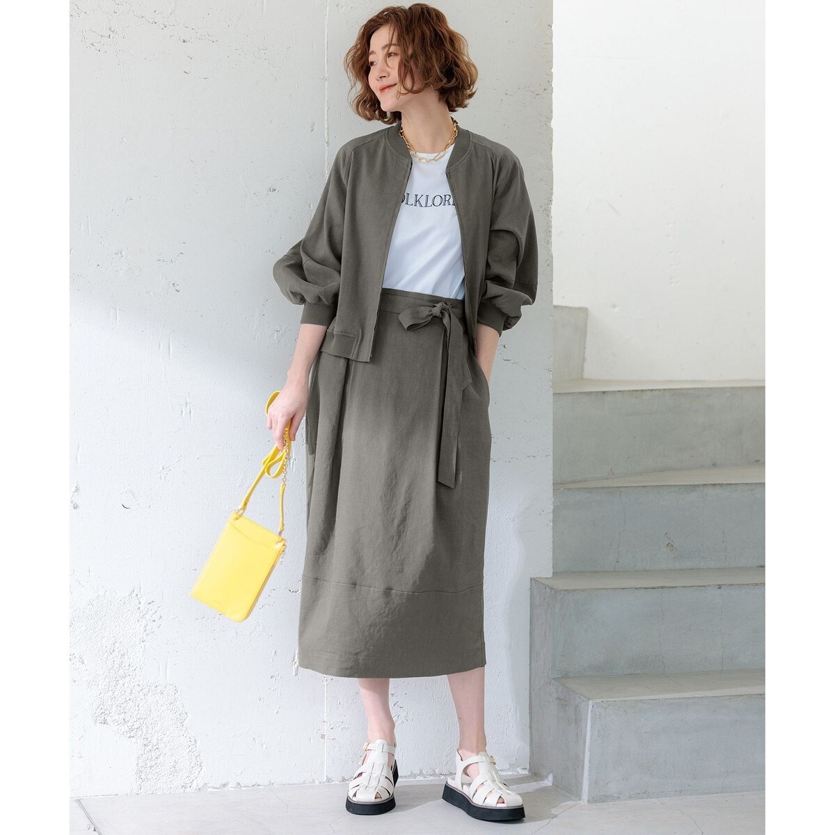 CLASSY.6月号掲載/洗える】リネンレーヨンストレッチ ブルゾン