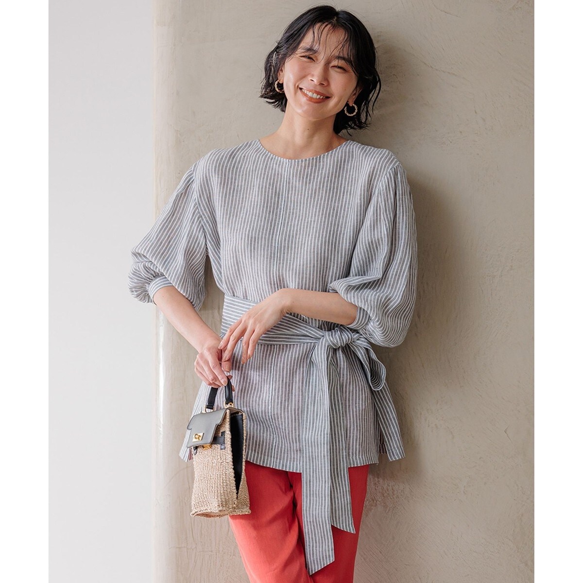 Oggi4月号掲載/洗える】CANCLINI デザインスリーブ ブラウス