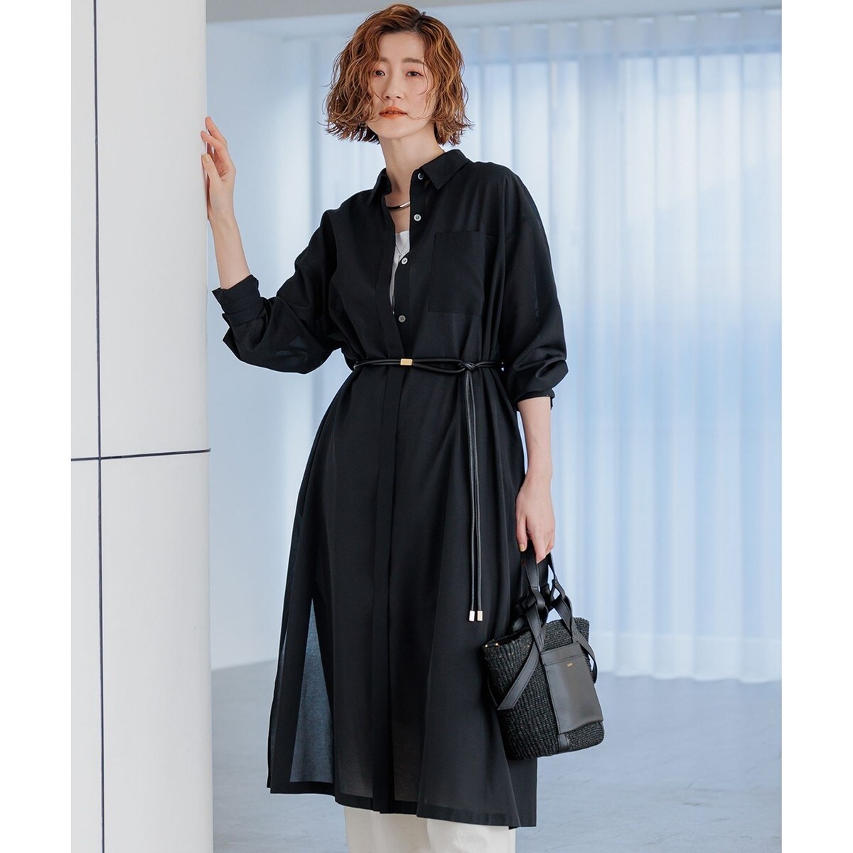 23区　ロングシャツ　イタリア生地　新品タグ付き 洗える】シアーマットクロス ロング シャツ | 23区(23KU) | マルイ