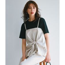 【洗える】リネンレーヨンストレッチ キャミソール ブラウス