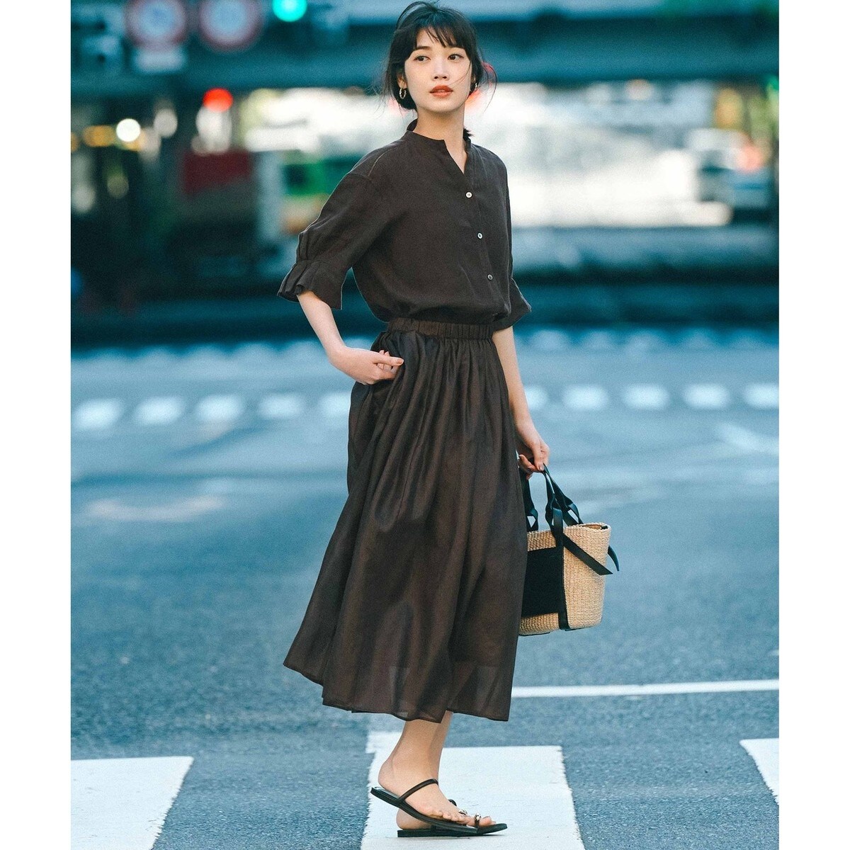 【新品】シアーフィルム フレアスカート シアーチェックフレアスカート – PARK by one way（パークバイ