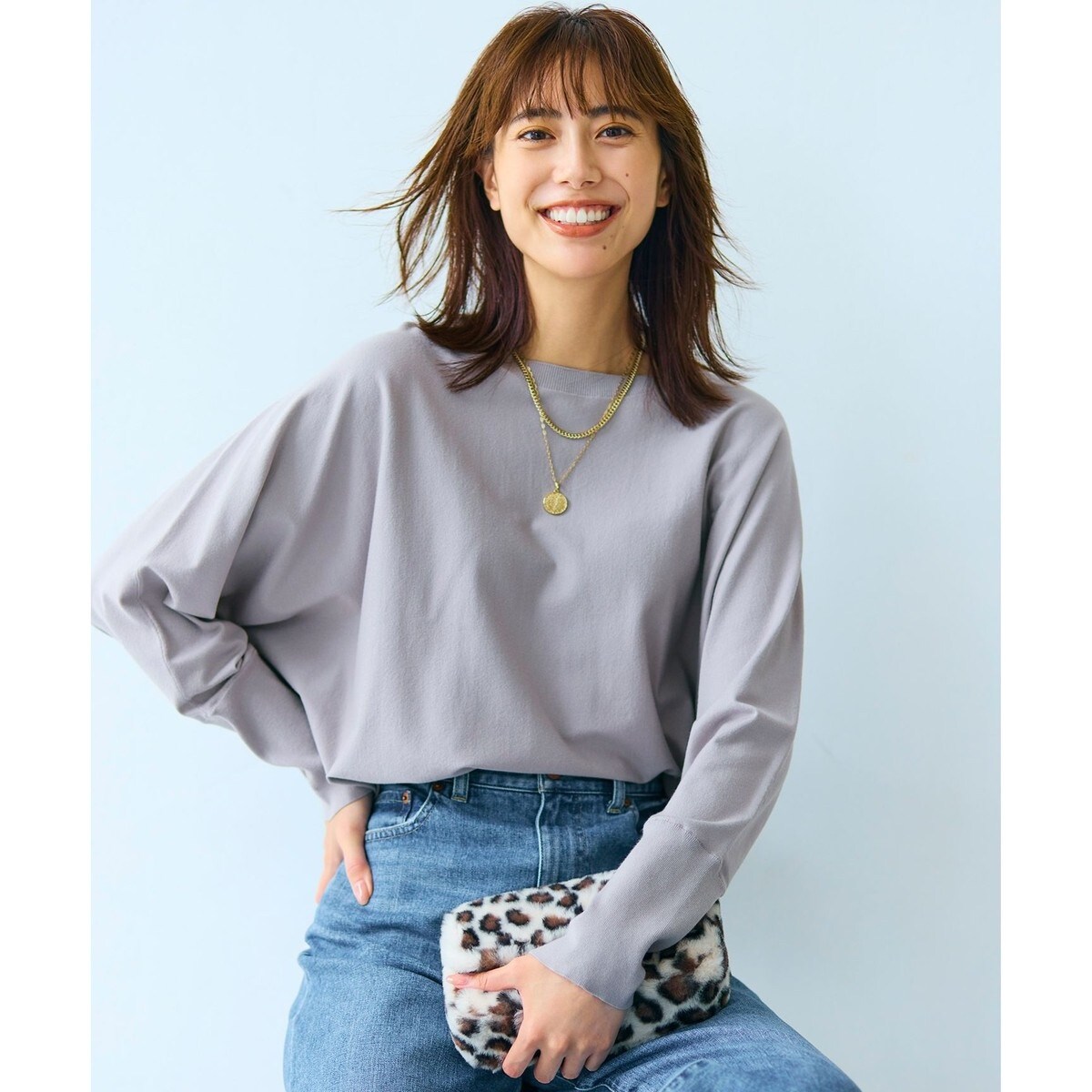 【洗える/ご好評につきカラー追加】ヴィスコースストレッチ ドルマン ニット