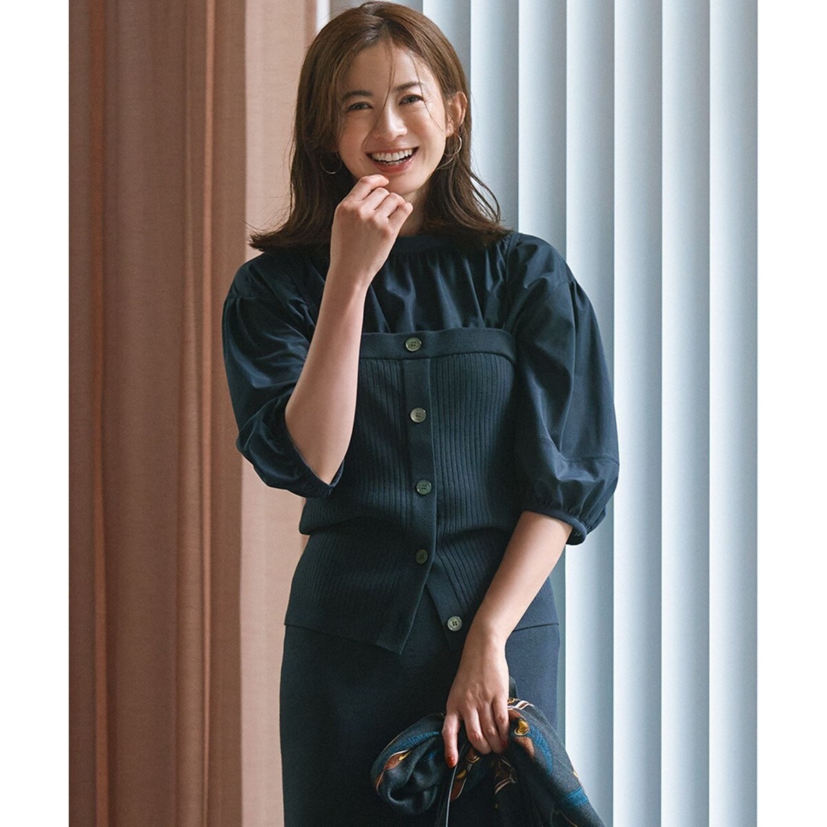 ニット セーター 「杏さん着用/洗える」ヴィスコースストレッチ ニット ビスチェ レディース 杏さん着用/洗える】ヴィスコースストレッチ ニット ビスチェ