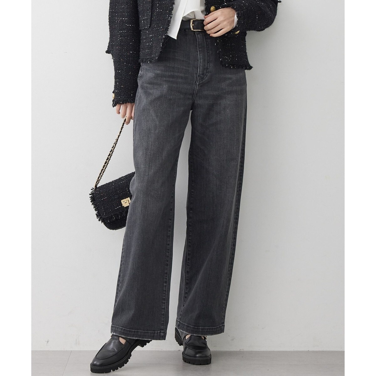 見上愛さん着用/Oggi3月号掲載/洗える】23区DENIM ストレッチ ワイドパンツ