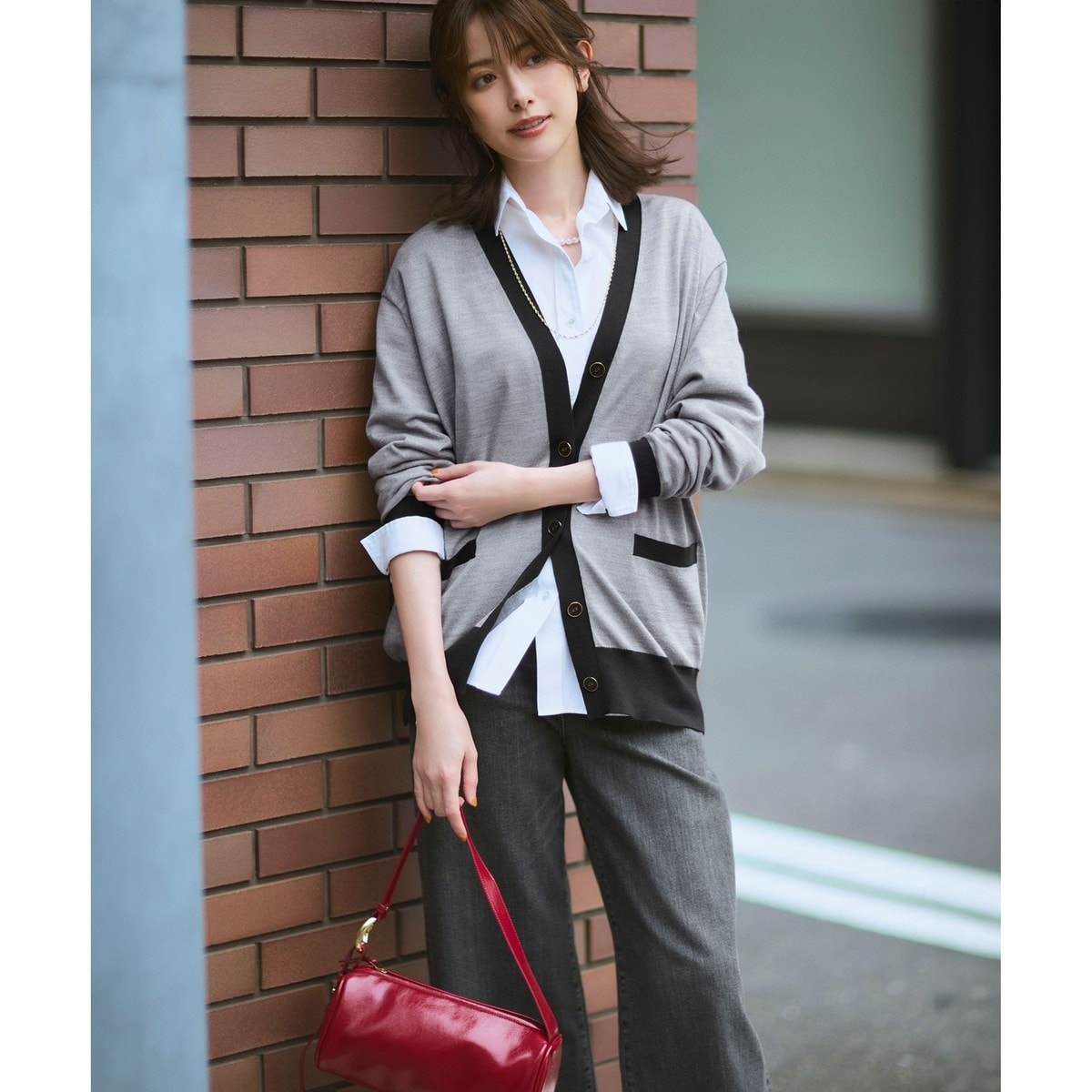 見上愛さん着用/Oggi3月号掲載/洗える】23区DENIM ストレッチ ワイドパンツ