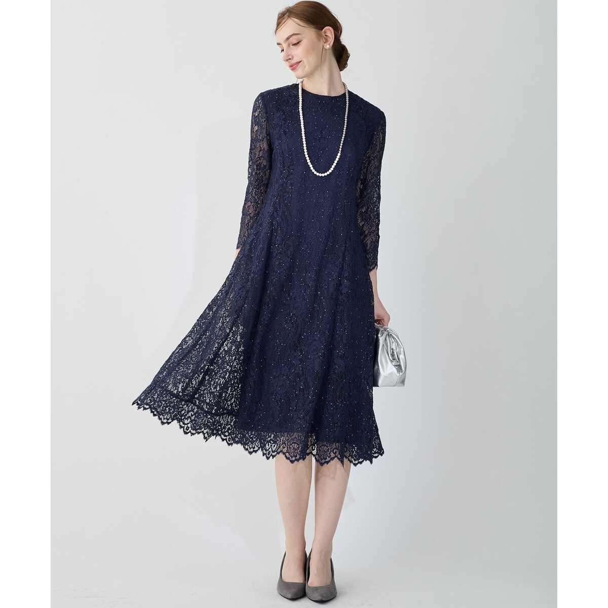 23区【APPLAUDIR】スパンコールレース ドレス 44 APPLAUDIR】スパンコールレース ドレス / 23区 | ファッション通販