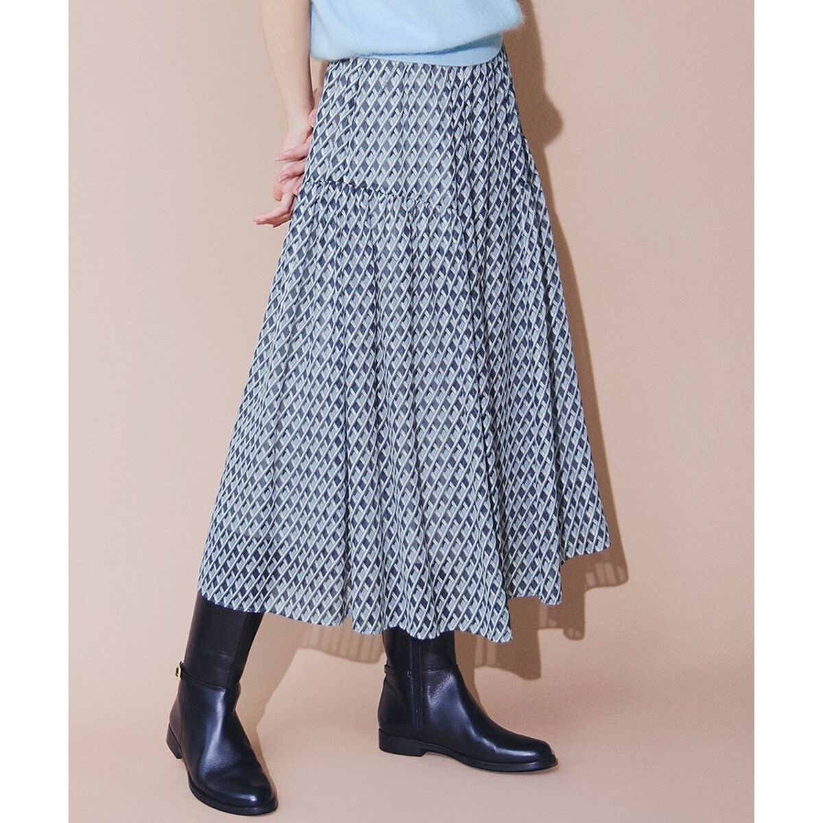 新品★期間限定！75％引き！洗えるRatti コラージュプリントギャザースカート 洗える】Ratti コラージュプリント ギャザースカート | 23区