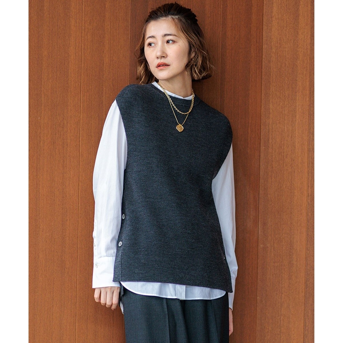 23区 ベスト ジレ ウールリバー ロング レディース : ZOZOTOWN