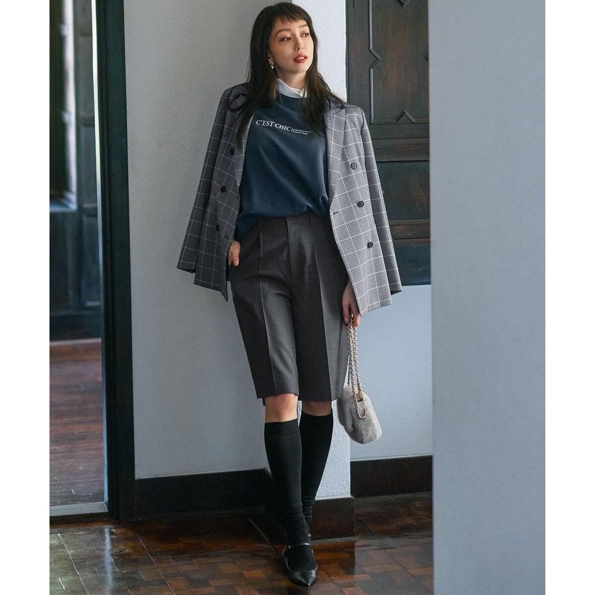 CLASSY.10月号掲載/洗える】TWマットクロス ハーフパンツ | 23区