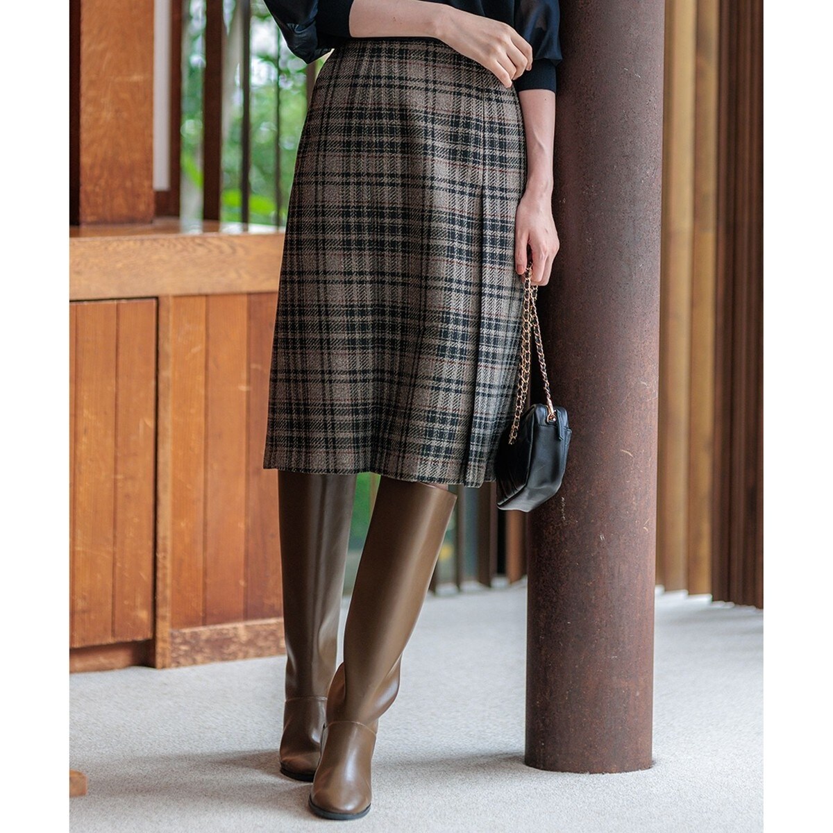 チェックツイード ラップ風 スカート | 23区(23KU) | マルイウェブチャネル