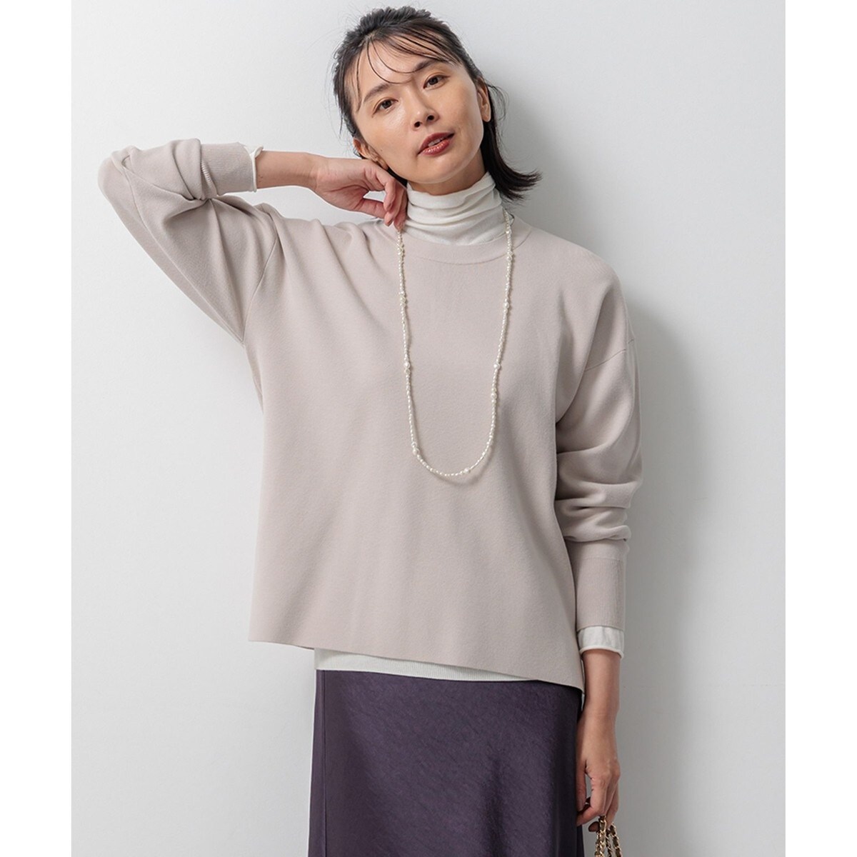 洗える】ヴィスコースストレッチ ミラノリブ ニット | 23区(23KU