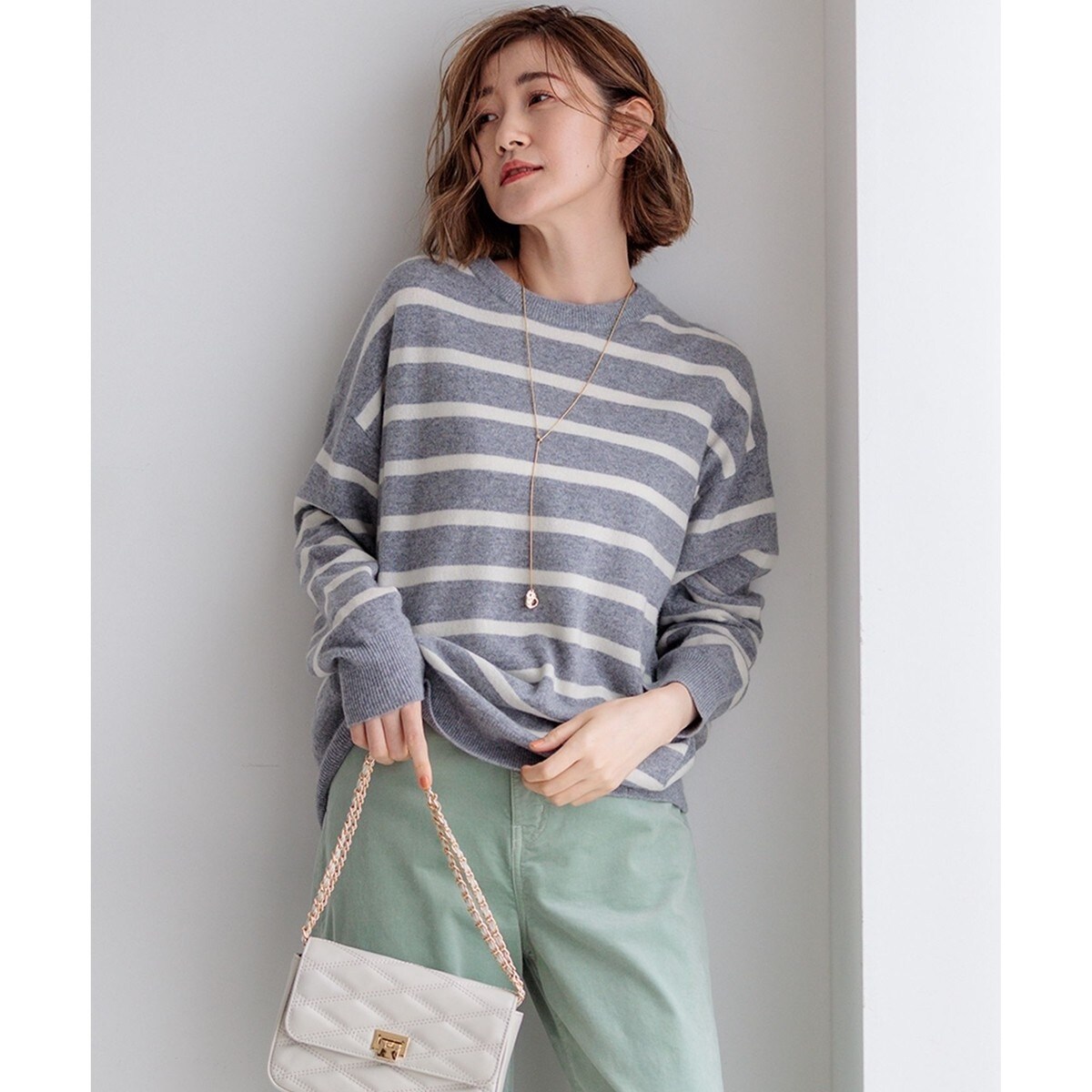 23区今季ピュアカシミヤ クルーネック カーディガン カシミヤ100% 新品