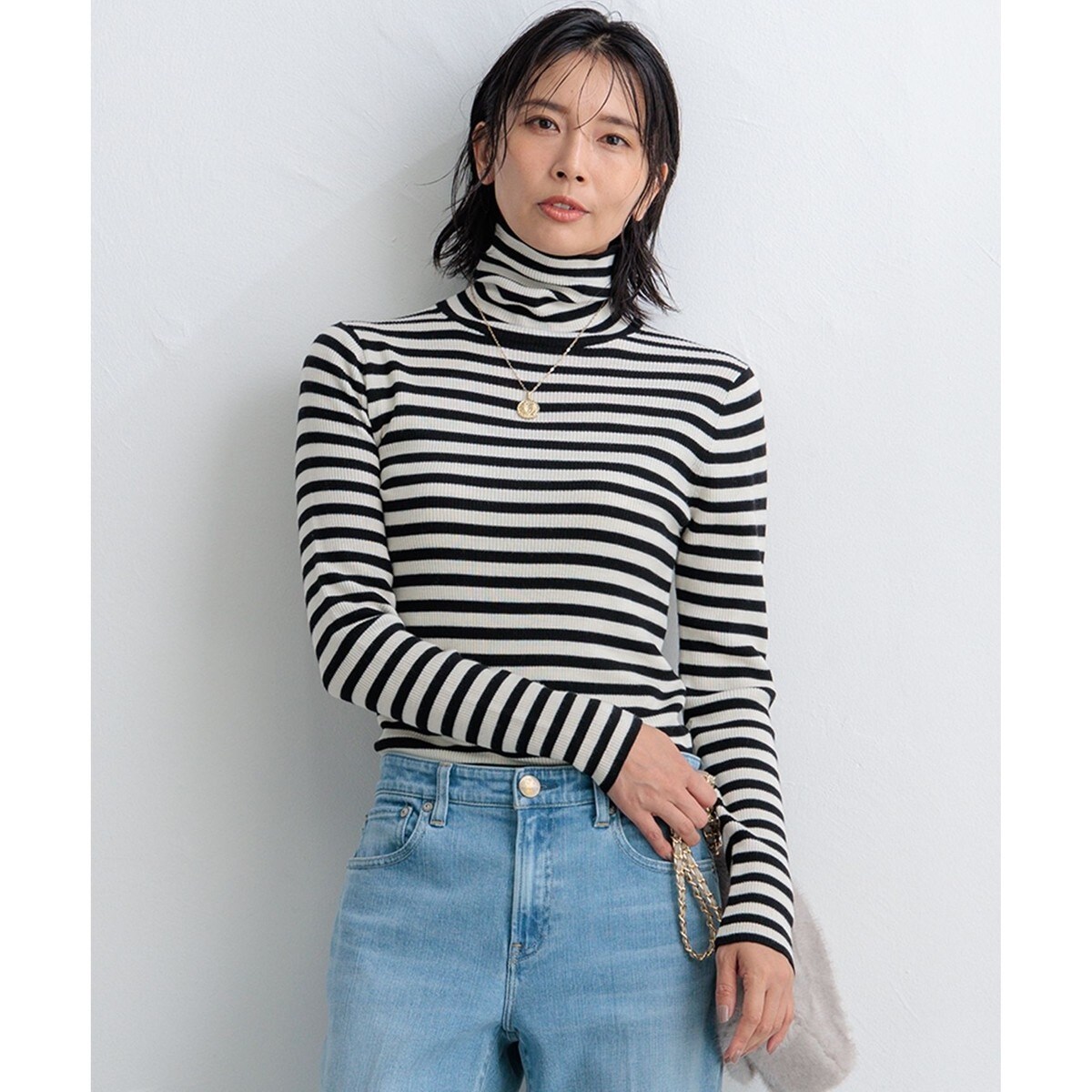 Oggi1月号/CLASSY.11月号掲載】ウーステッドウール リブタートルネック