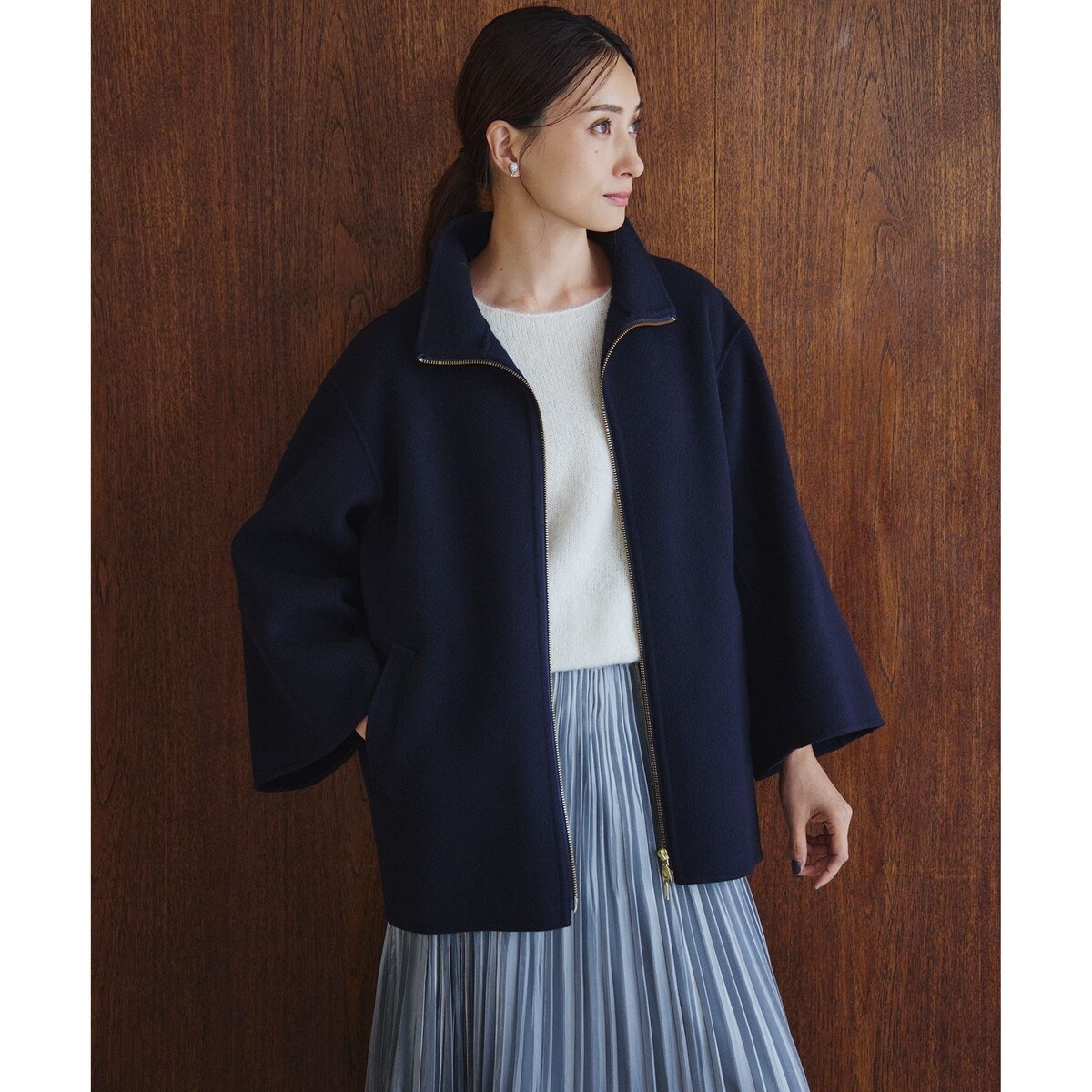 新品 23区 ウールリバー スタンドカラーコート ブルゾン 38（9） ウールリバー スタンドカラーコート | 23区(23KU) | マルイウェブチャネル