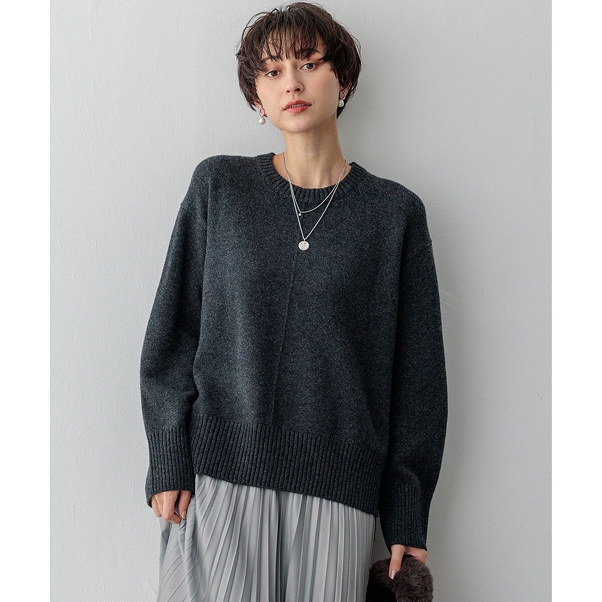 洗える】カシミヤブレンド クルーネック ニット | 23区(23KU) | マルイ