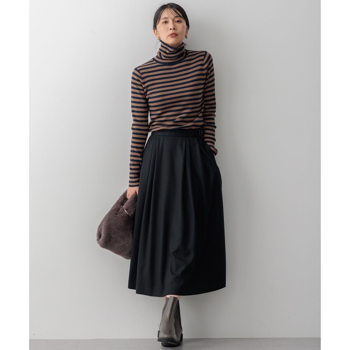 洗える】ウールミルドジャージー タック スカート | 23区(23KU
