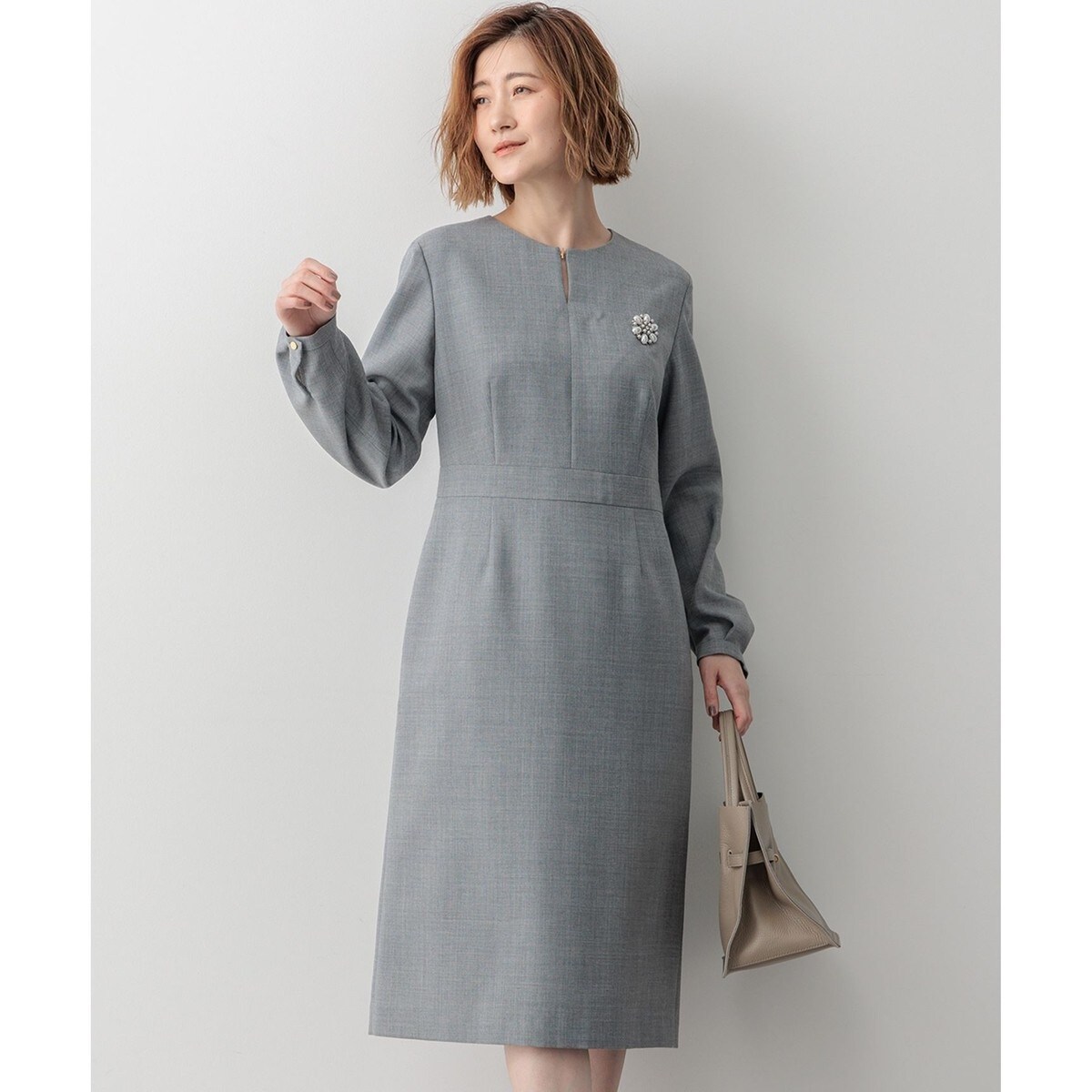 マガジン掲載】ヴィスコースフレアロングニット ワンピース（番号