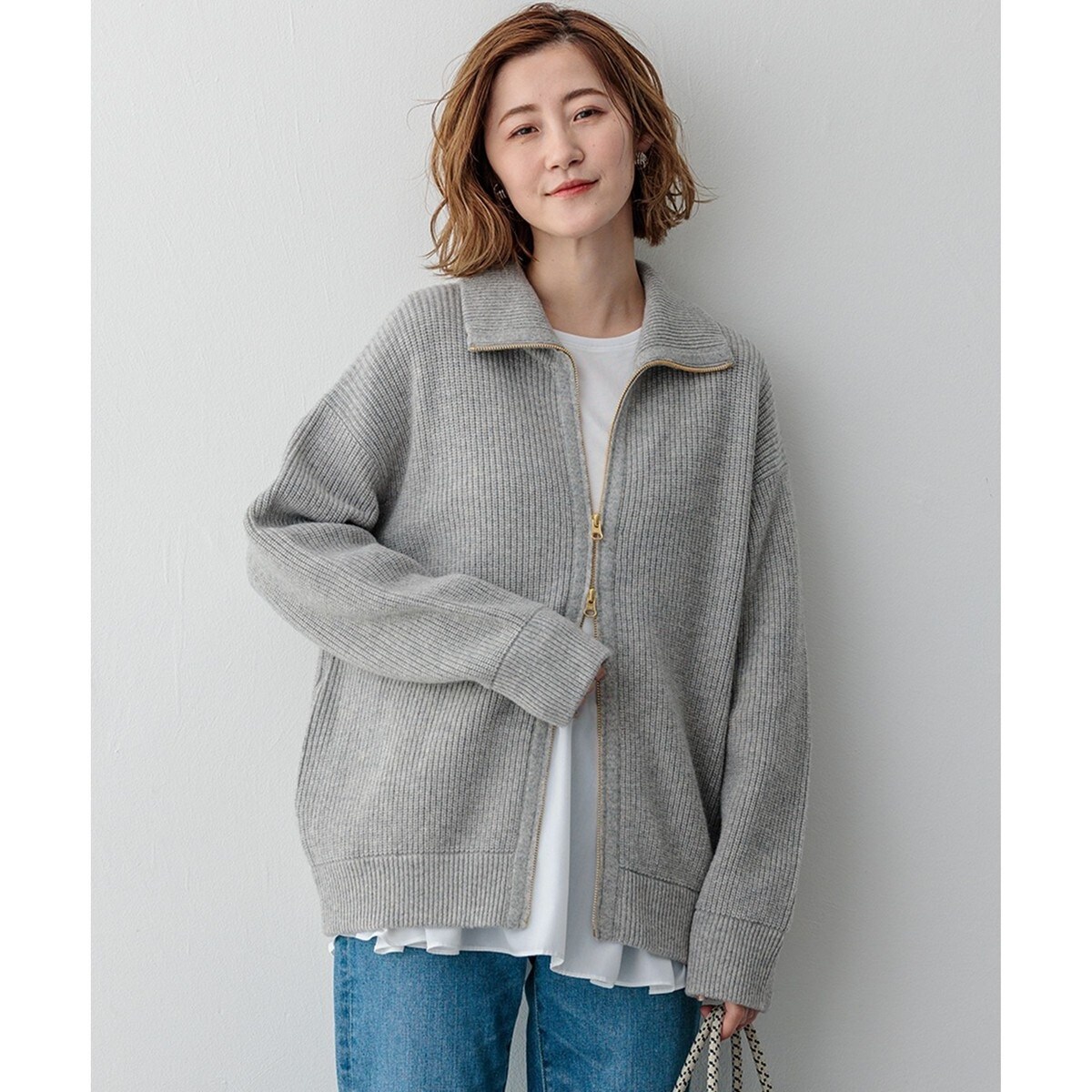 口コミ・レビューで人気商品を探そう ジップアップ 洗える】カシミヤブレンド ニットブルゾン 23区 | ジャケット・アウター