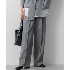 シルクネップヘリンボーン ワイドパンツ
