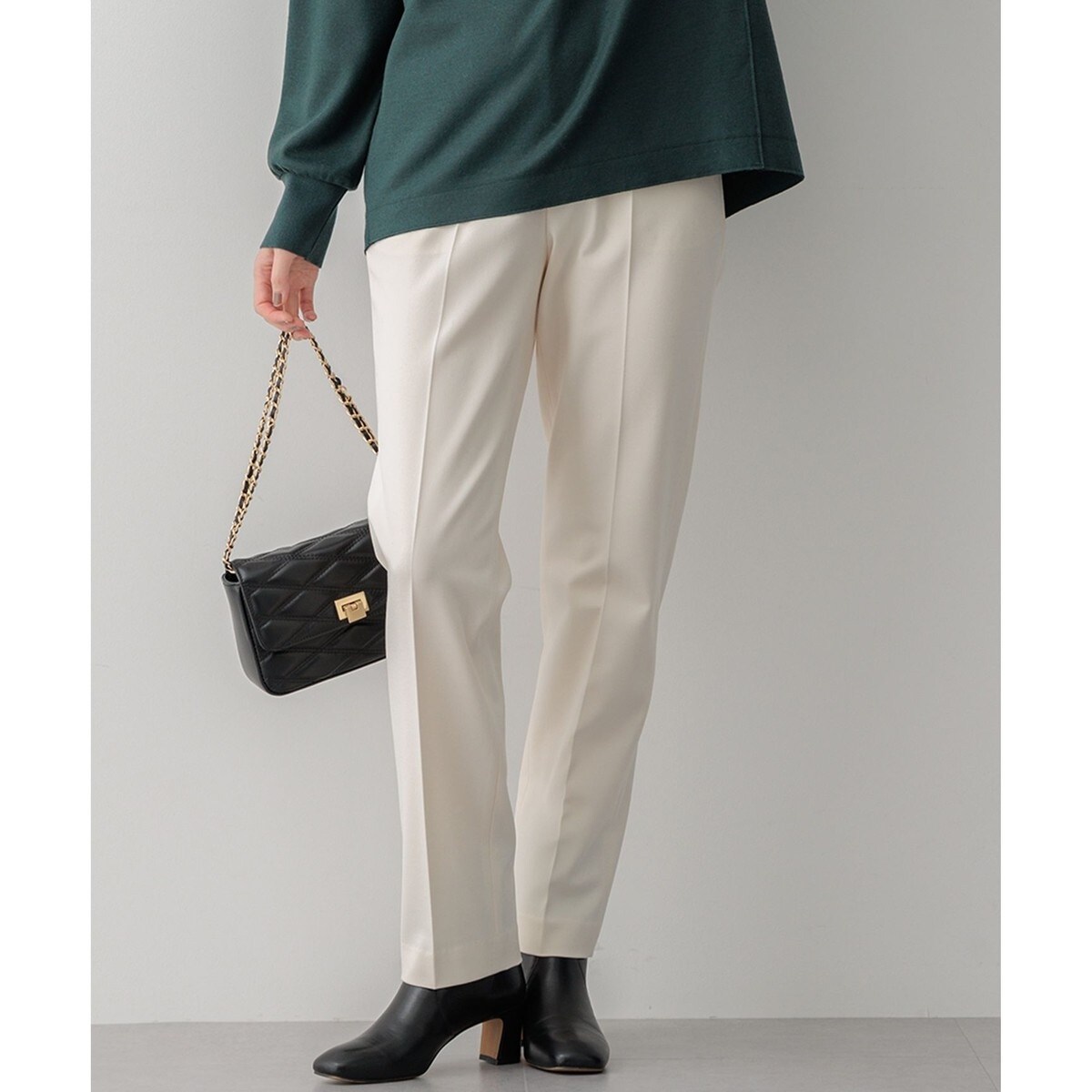 【Oggi2月号掲載/洗える】ウォームストレッチ テーパード パンツ