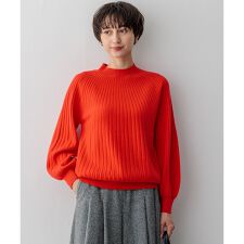 セミウーステッド モックネック ニット
