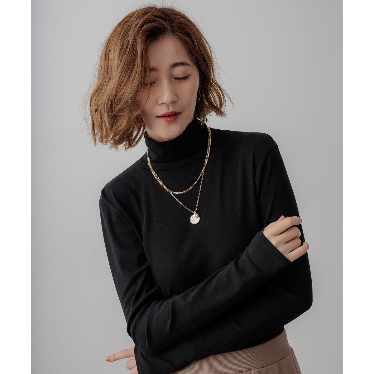 見上愛さん着用/LEE10月号掲載】レイヤードタートル カットソー | 23区 