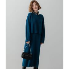 23区(23KU)の【洗える】レイヤードニットツイン ワンピース