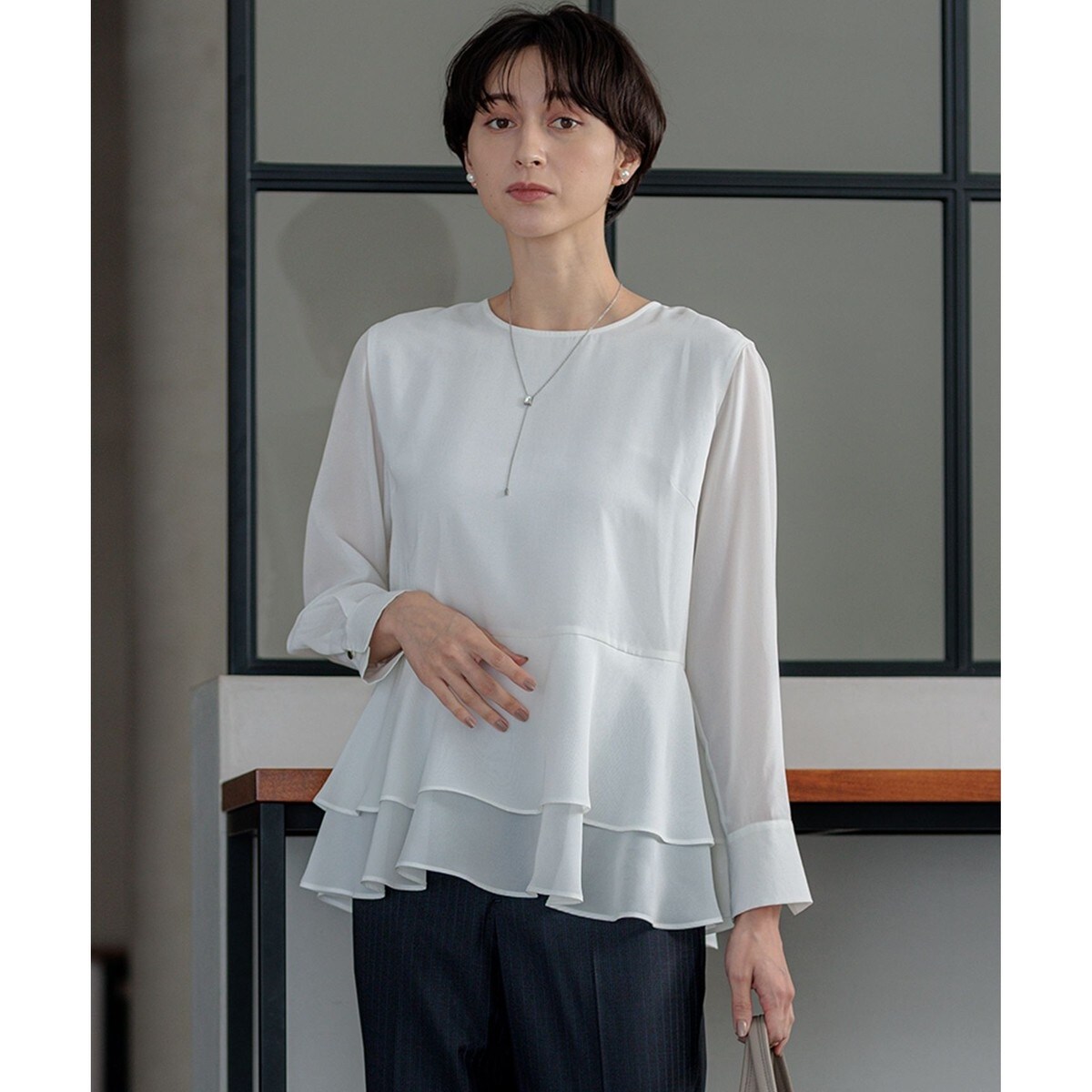 VERYコラボ】ボタニカル カットジャカード ブラウス | 23区(23KU